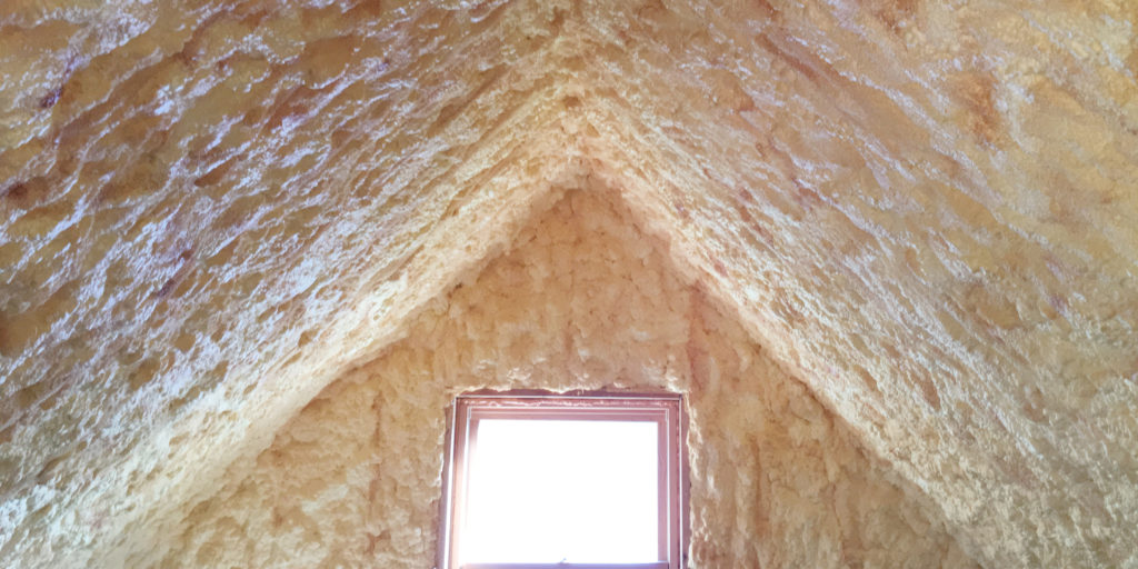insulation inside of a peaked attic roof